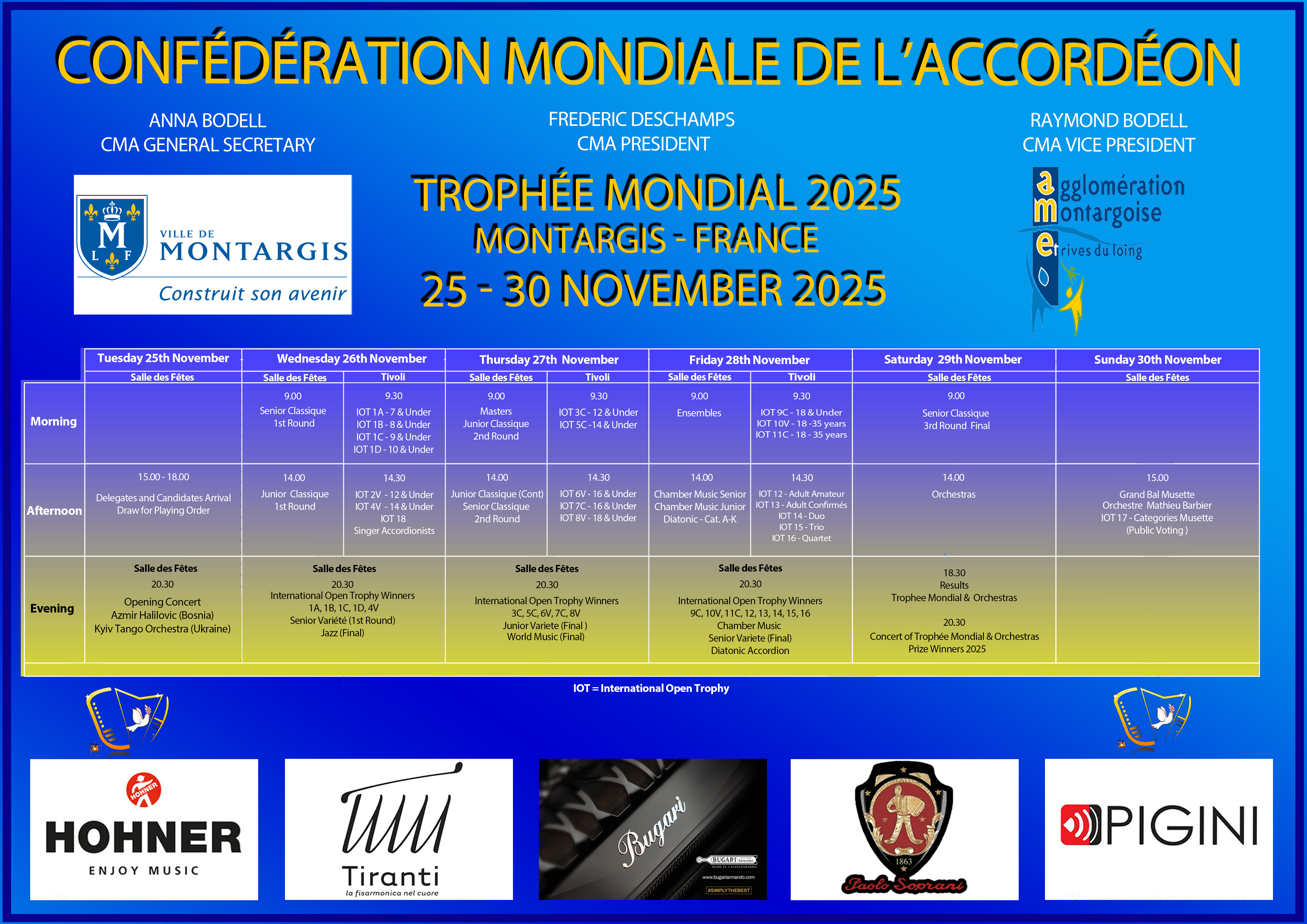 Schedule Montargis 2025